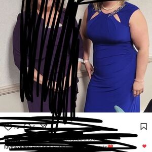 JS Collections Royal Blue Cutout Dress